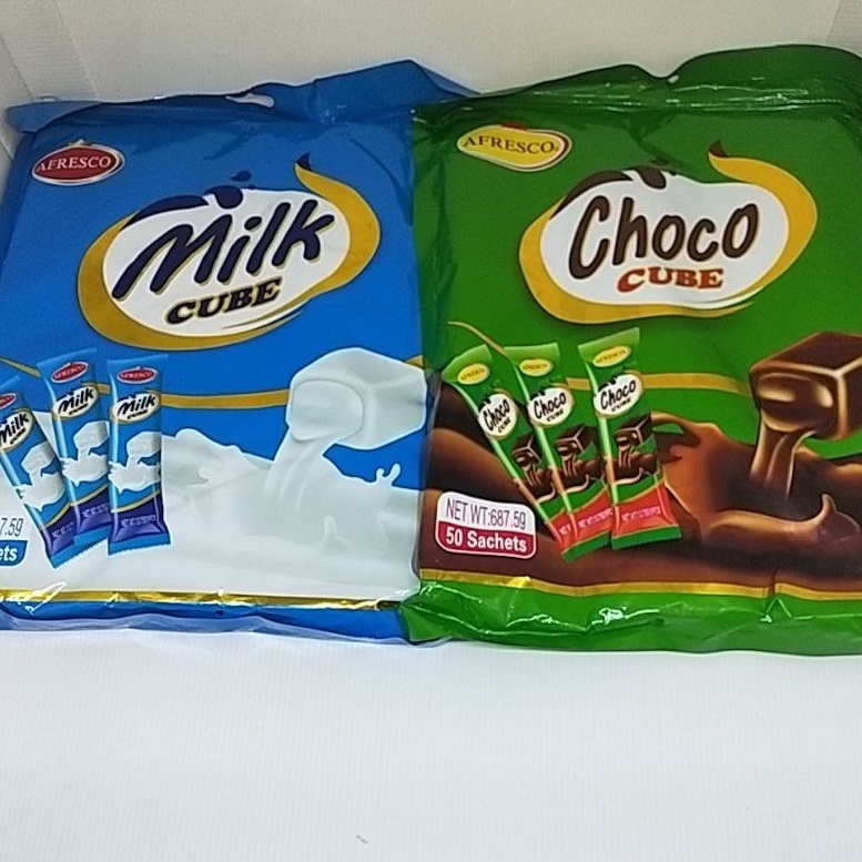 

Afresco Milk Choco Cube Permen Coklat Susu Cube isi 50Sachet