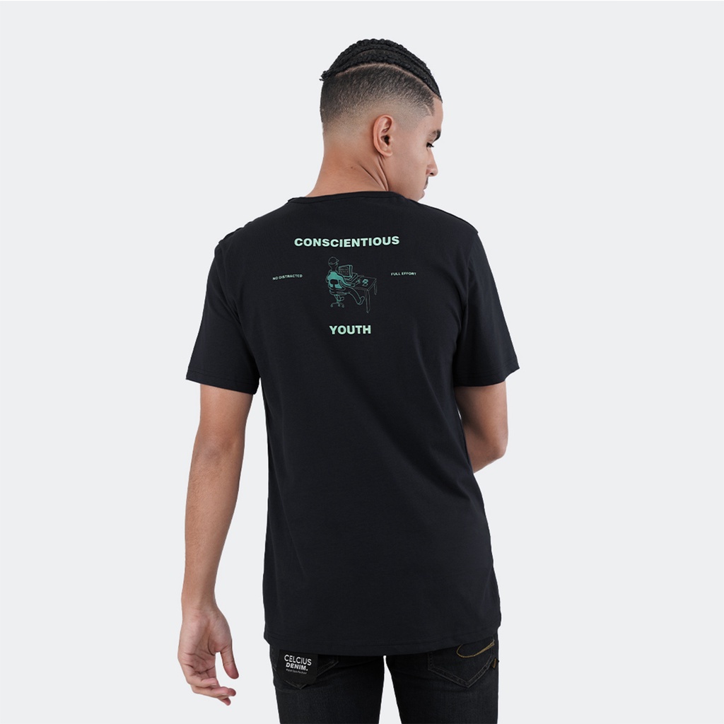CELCIUS Kaos Lengan Pendek LIN000072C Hitam