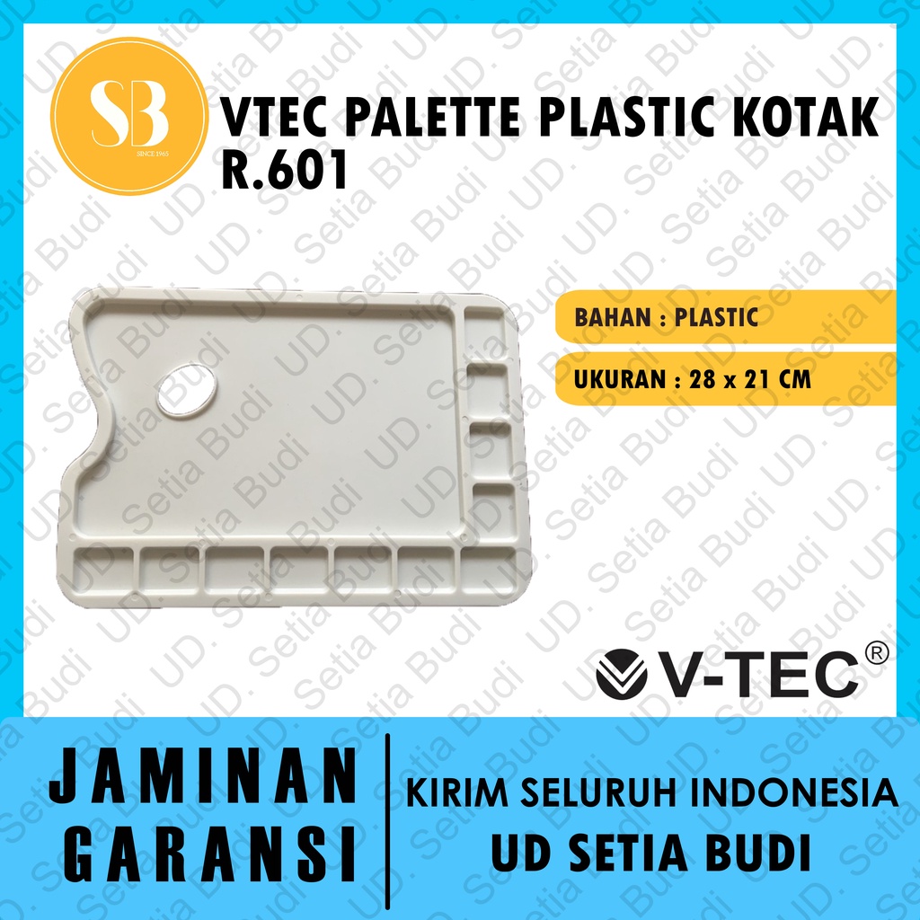 Palet Lukis Plastik V-Tec Plastic Palette R.601 Kotak