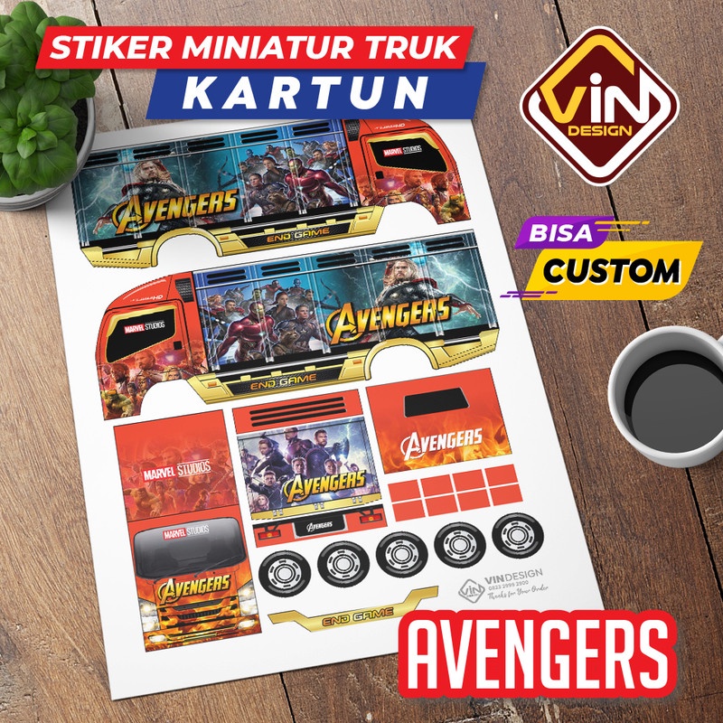STIKER MINIATUR TRUK / AVENGER / KARTUN / POLA STICKER MINIATUR TRUCK OLENG