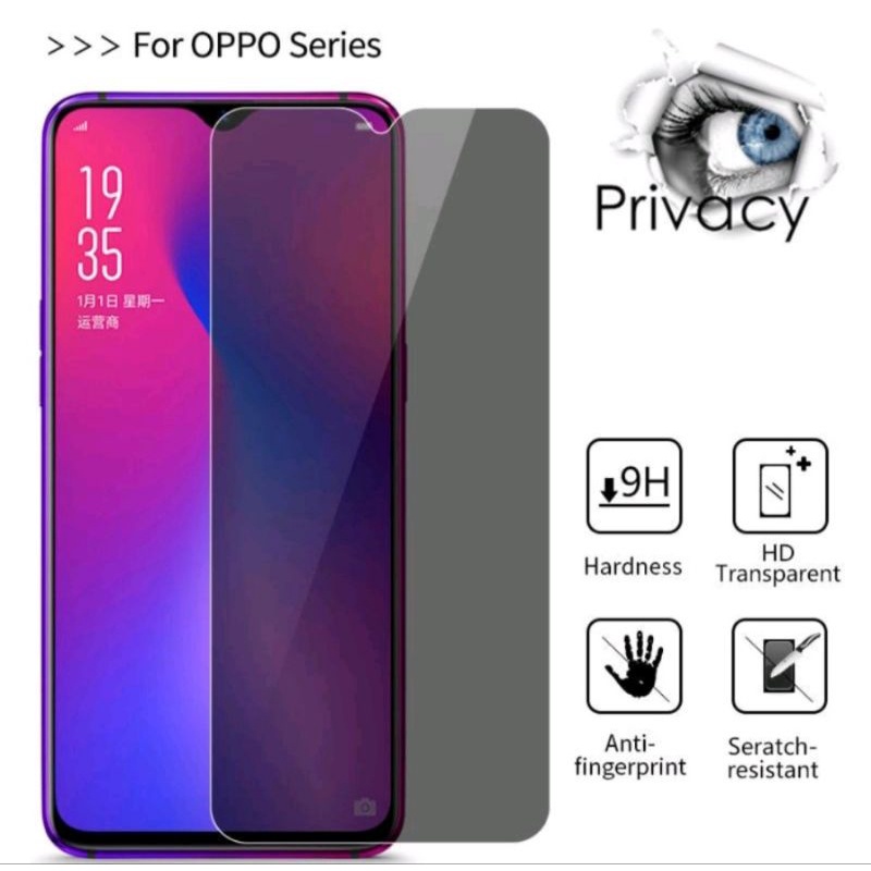 OPPO A5 2020 / A9 2020 / A32 2020 / A52 2020 / A72 4G 2020 / A72 5G 2020 / A92 2020 / A92S 2020   Tempered Glass Anti Spy/Anti Gores