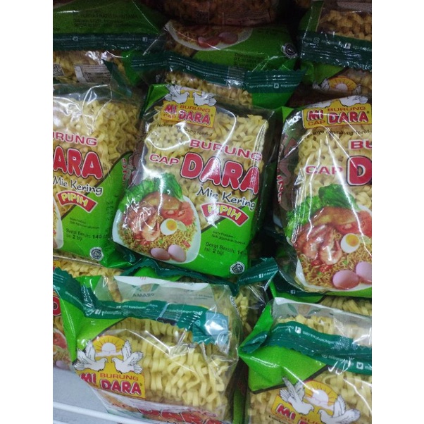 

Mie Kering Pipih Cap Burung Dara Isi 2 Keping Netto 140 Gram