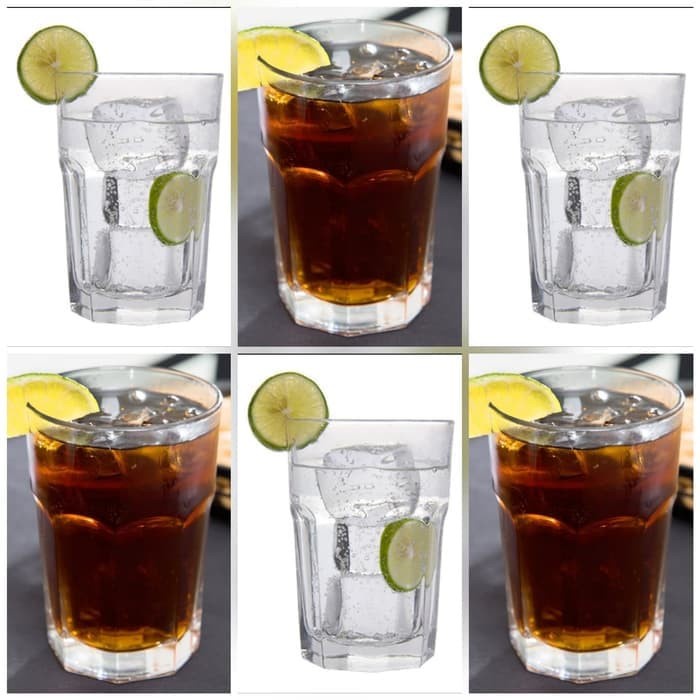 1 Set Isi 6 / Gelas Kaca / Gelas Jus / Gelas Minum / Gelas Es Teh 12Cm Trs0X-22