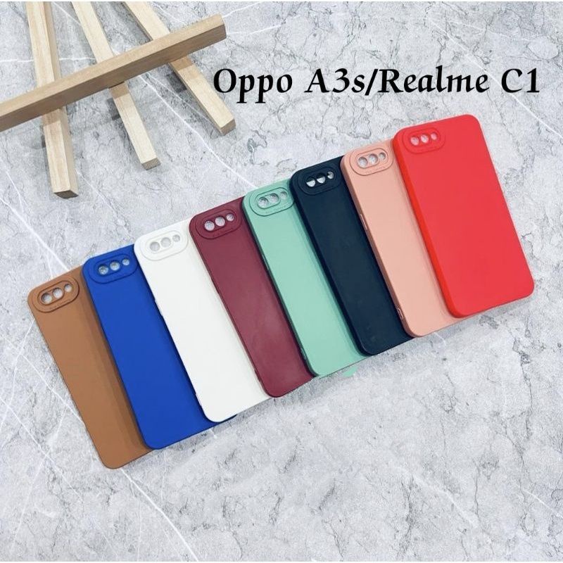 Softcase Pro Camera Realme C1 / A3S Case Macaron Full Color TPU 3D