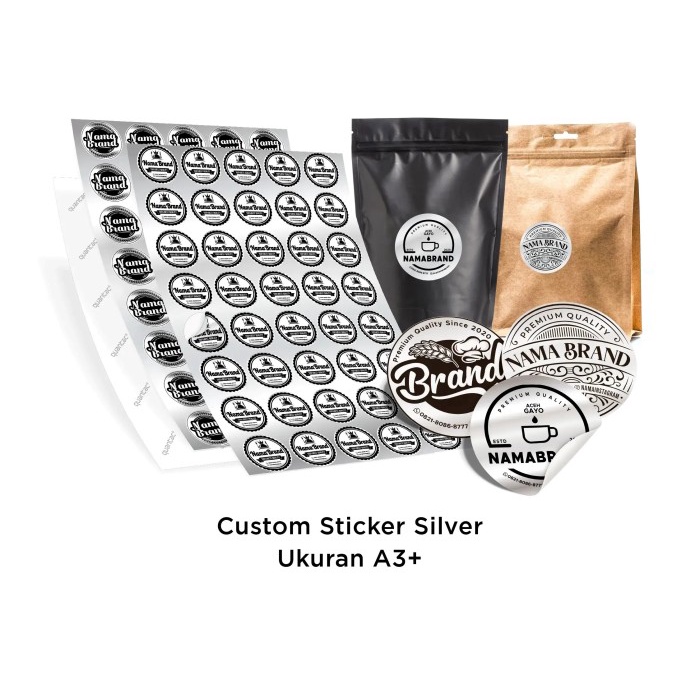 

CETAK STICKER BAHAN SILVER PLUS CUTTING A3+