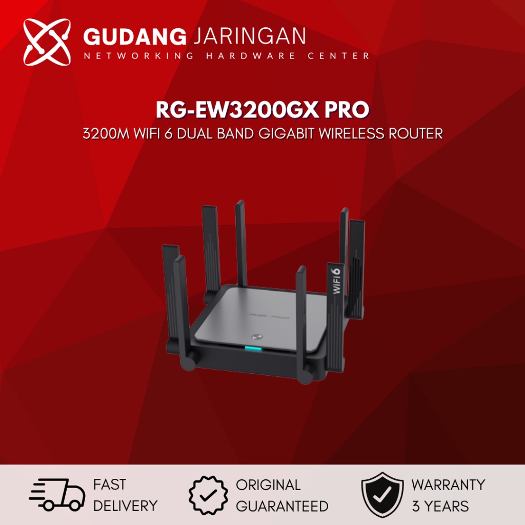 Rg-Ew3200Gx Pro Ruijie Reyee 3200M Wifi 6 Dual Band Gigabit Router Best Seller
