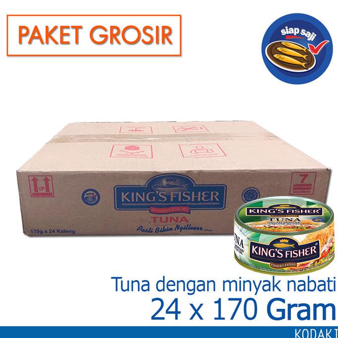 

Promo Paket 24 pcs King's Fisher Tuna dalam Minyak Nabati Tuna in Oil 170gr