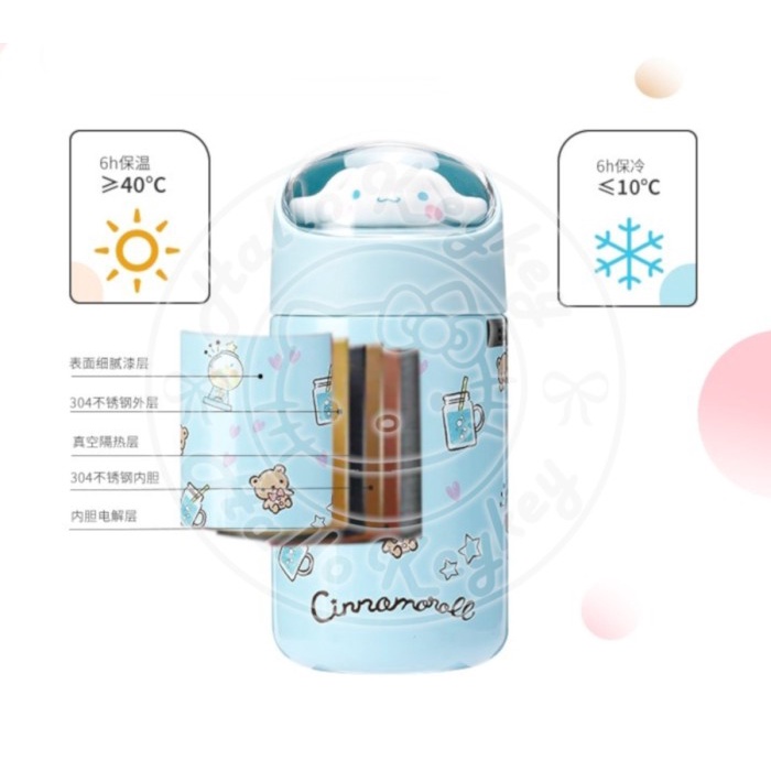 BOTOL MINUM TUMBLER TERMOS CINNAMOROLL ORIGINAL SANRIO MINISO PALING MURAH