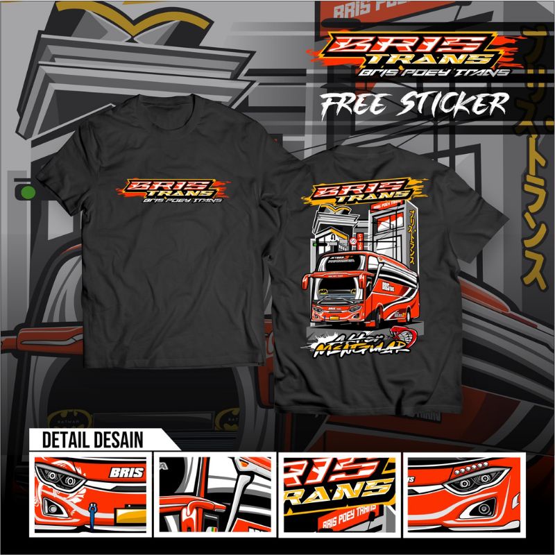 Kaos baju bus bis mania bismania pariwisata BRIS Trans jetbus hino adi putro