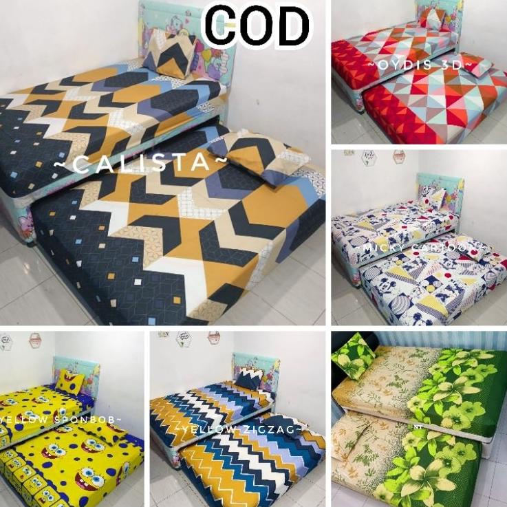 Spesial Hemat 120x200 sprei sorong tanpa rumbai homemade murah motif karakter