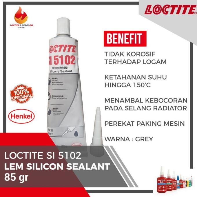 

Lem Gasket Packing Silicone & Radiator GREY ORI LOCTITE SI 5102 85gr