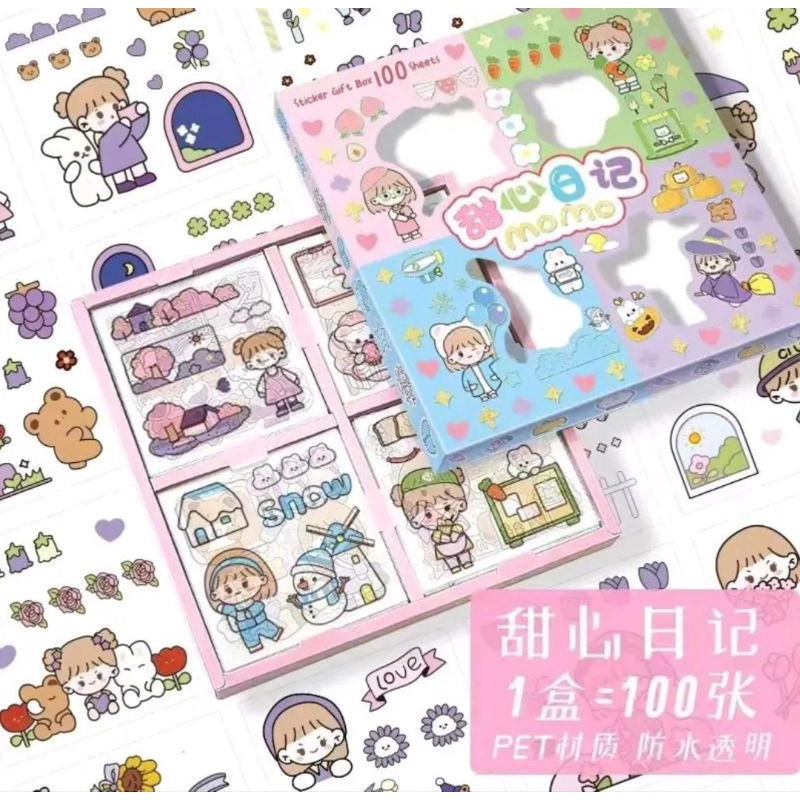 

Stiker Momo Warna Rainbow Satu kotak sudah isi 4 Warna