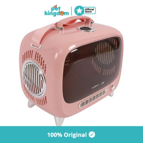 M-Pets Kandang Hewan Portabel Sixties Tv - Pink