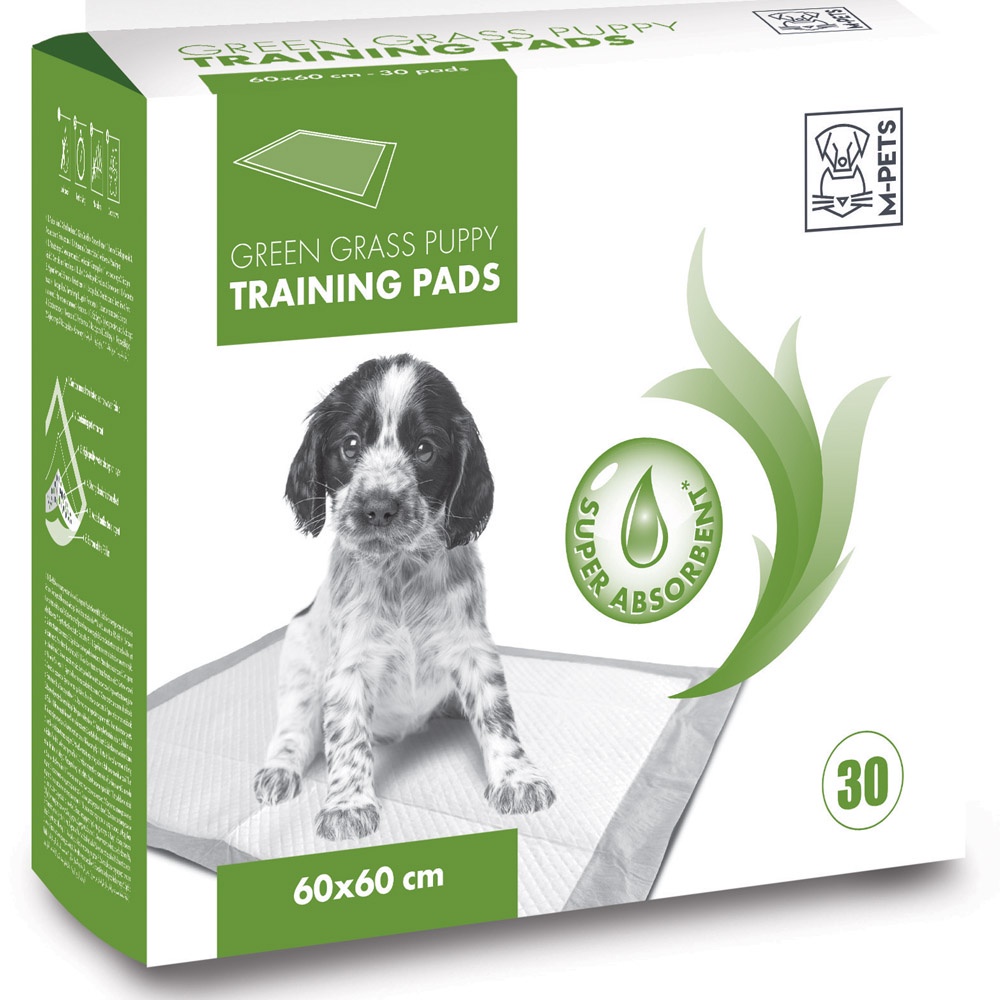 M-Pets Set 30 Pcs Puppy Training Pads Green Grass 60X60 Cm Pet Training Pads Potty Train Disposable Pads