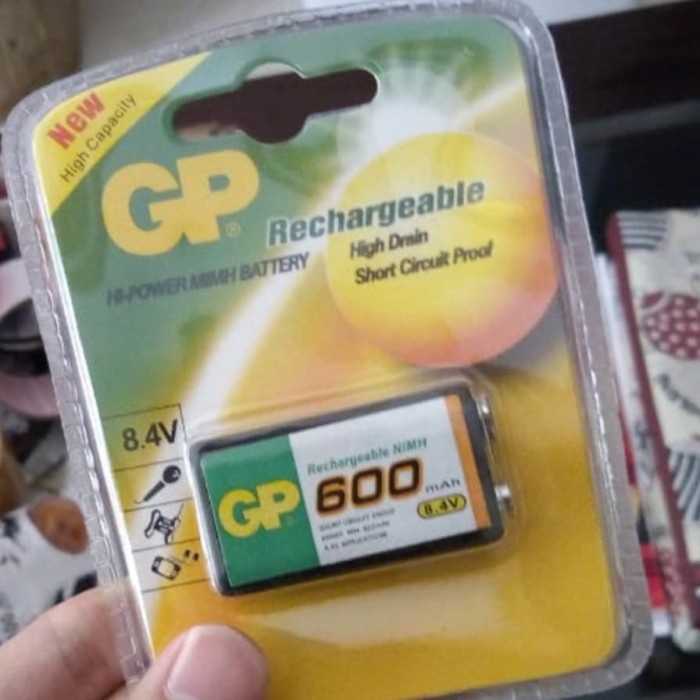 BATERAI CAS KOTAK 9V RECHARGEABLE GP600 BATRE