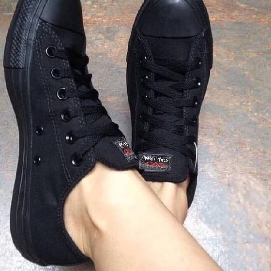 Borong TERMURAH SEPATU CONVERSE All Star Low Full Black / Hitam Grade Original BNIB