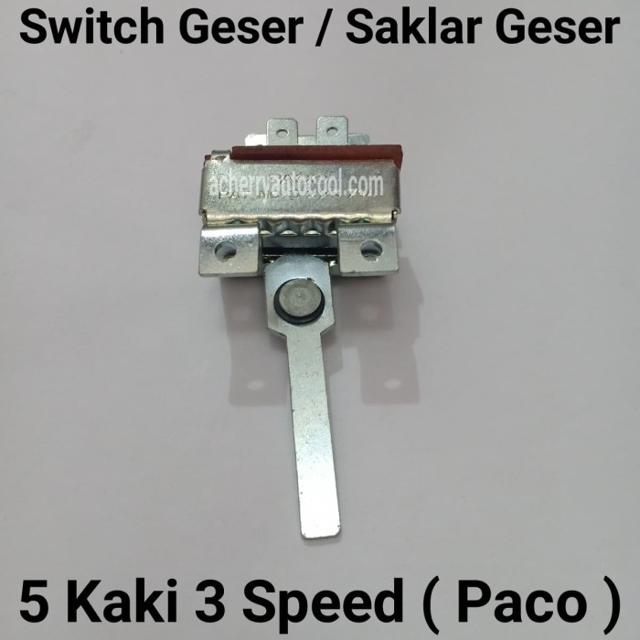 Saklar Geser Universal AC Mobil 5 Kaki 3 Speed Switch Geser Paco