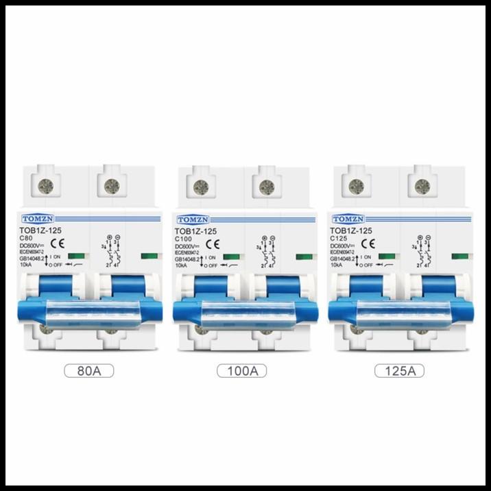 Mcb Dc 2P 600V 80A 100A 125A Tomzn Circuit Breaker Pv Solar Panel