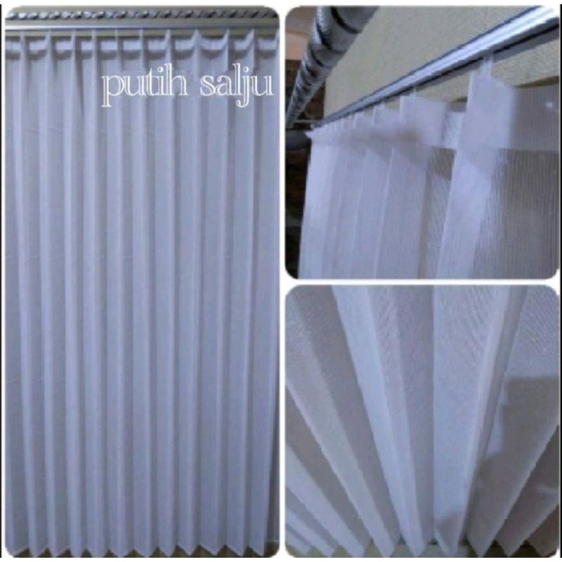 Vitrase polos vitrase gordenplisket gorden vitrase Daleman gorden siang motif salju