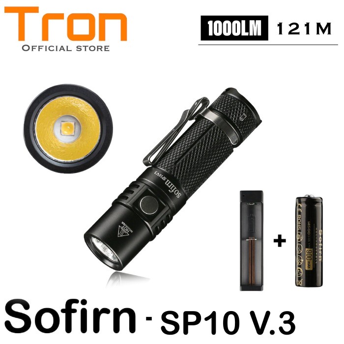 BAYAR DITEMPAT Sofirn SP10 V3 LH351D LED SENTER EDC 1000 lumen 121 Meter /SENTER KEPALA/SENTER