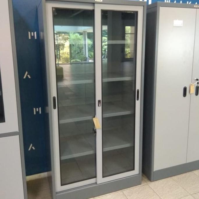 

lemari arsip besi pintu sliding kaca TOP datascipt murah rak cupboard
