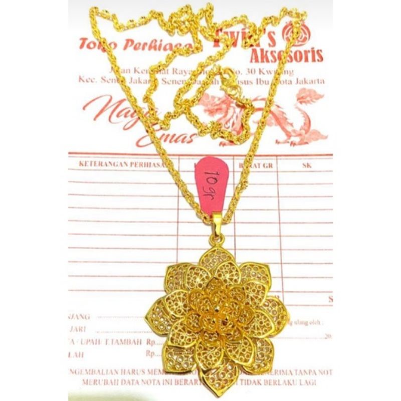 kalung lionntin nuri motif kembang emas muda(asli)