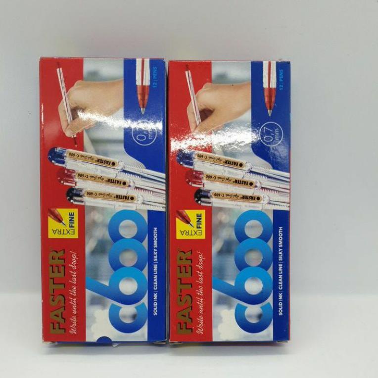 

Termurah Ballpoint / Pulpen / Pen Faster C600 Hitam , Biru 0.7