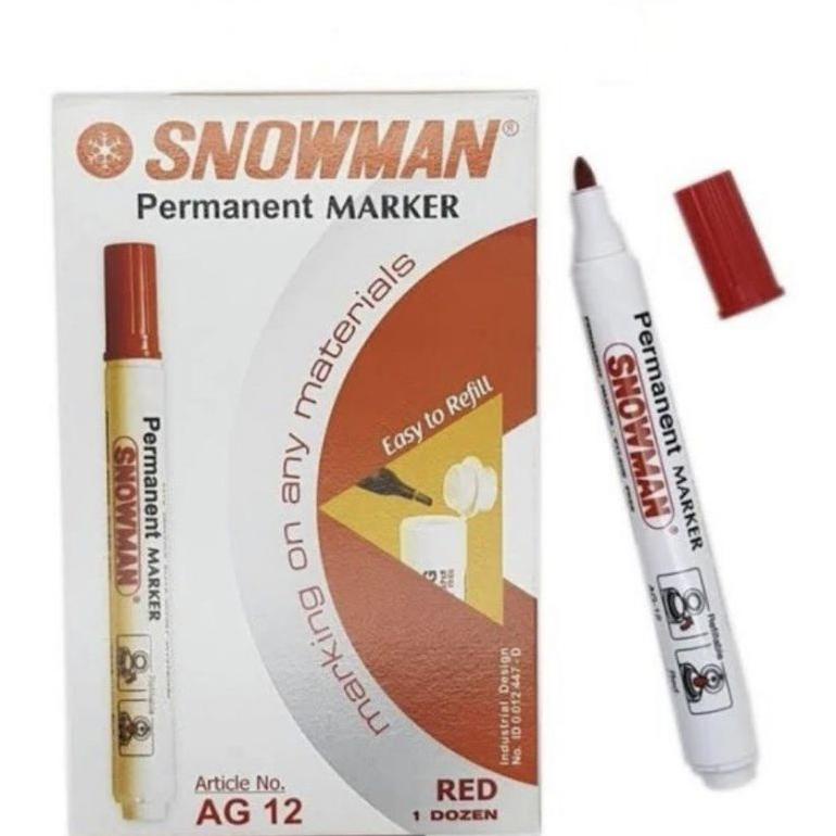 

Garansi Resmi Spidol Snowman Permanent Ag-12 ( 1Pak/12Pcs)