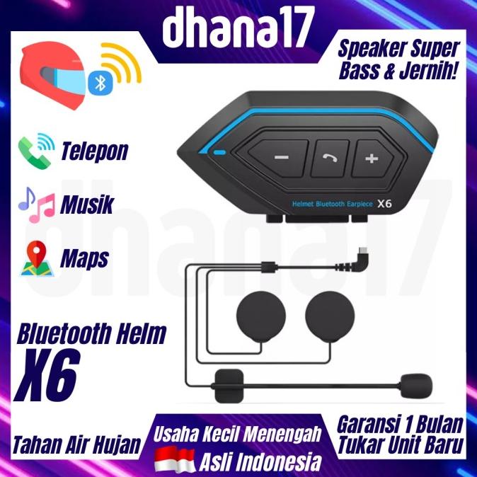 X6 Bluetooth Headset Helm - Bukan Intercom Termurah Star Seller