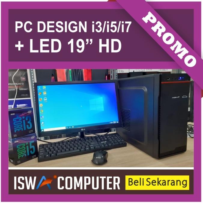 PC RAKITAN LENGKAP CORE I5 GEN 4 RAM 8GB + LED MONITOR