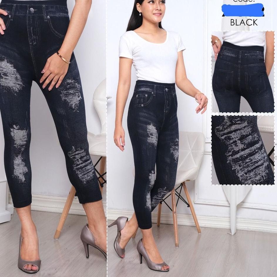 idt0T4f Come LEGGING DENIM JEANS HIGHWAIST IMPORT / LEGING FASHION WANITA / LEJING FIT TO 80KG+