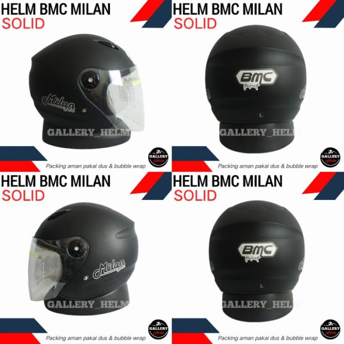 Terlaris Helm Bmc Milan Polos Solid Putih Helm Half Face Murah