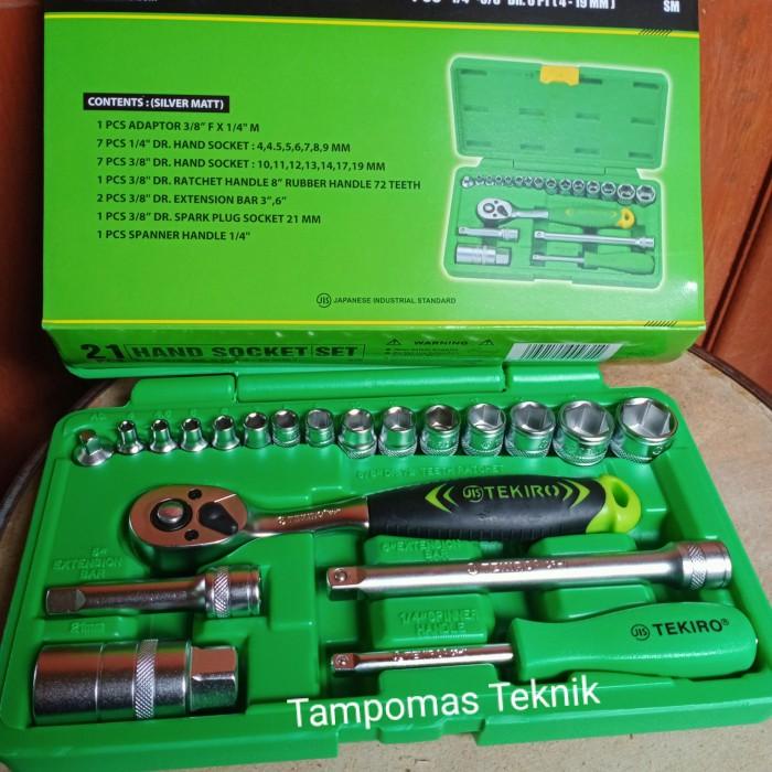 Kunci Sok Tekiro 21 pcs DR.1/4" - 1/8" Hand Socket Set Tekiro Original