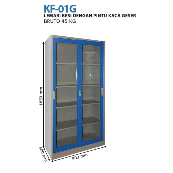 

Lemari arsip besi pintu kaca geser merk Kozure