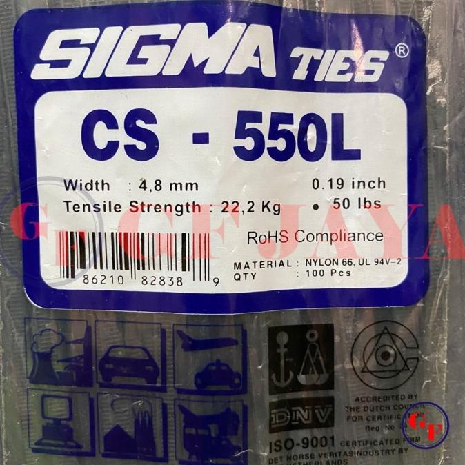 

Kabel Ties / Cable Tie Sigma 550 L Hitam / Putih