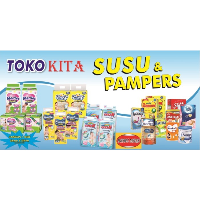 Banner Spanduk / Banner Usaha Toko Susu 100 X 50 Cm