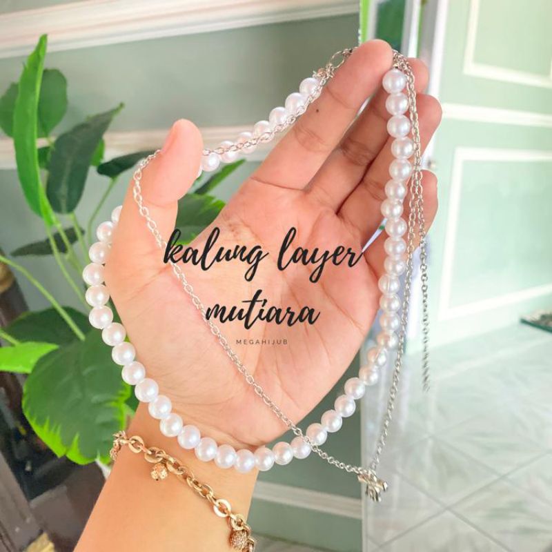 [ Kalung mutiara premium ] Pearl Necklance / kalung Korea