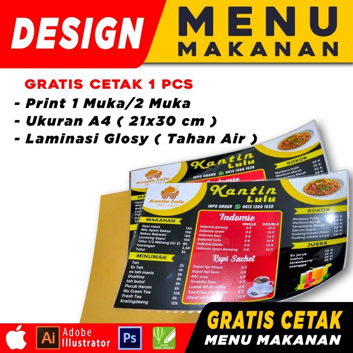 Diskon Spesial Jasa Desain Menu Makanan Gratis Cetak Menu Makanan Termurah