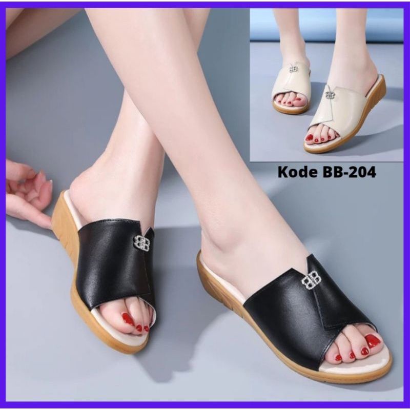 Sandal Wanita bahan semi kulit premium (BB-204) #IndoGrosir
