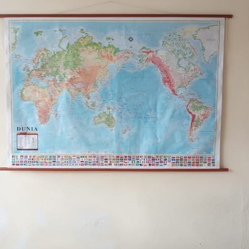 Must Have Peta Dunia Bendera Besar Peta Gantung Terbaru