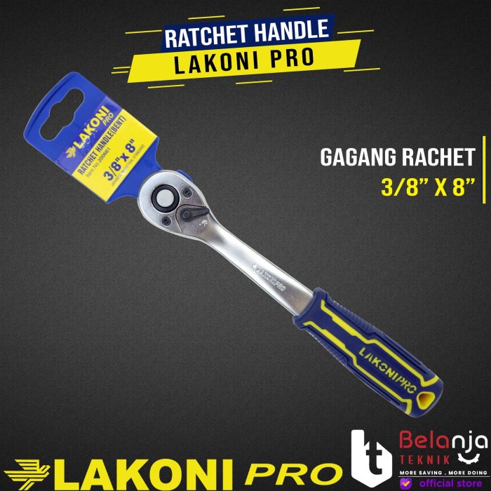 Lakoni Pro Gagang Sock Handle Rachet 3/8" X 8" Inch Ratchet Shock Sok
