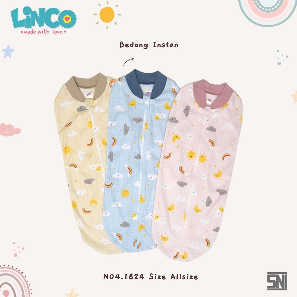Bedong Bayi Instan LINCO SNI Baju pakaian selimut bayi ANTI ALERGI Motif random