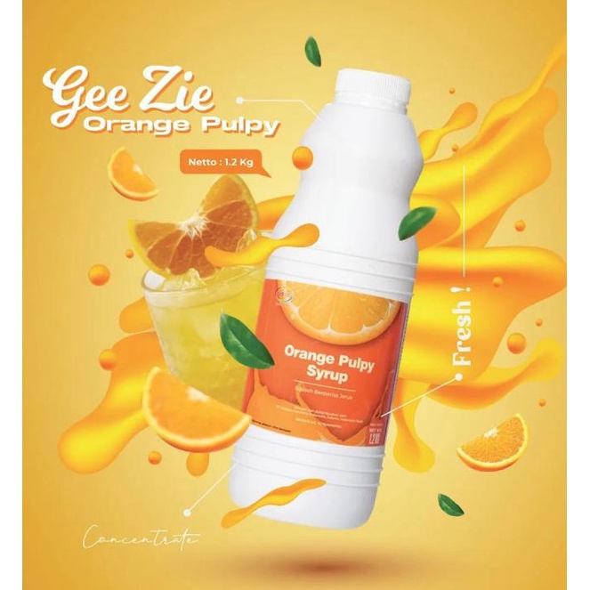 

GEE ZIE Orange Pulpy syrup 1.2 kg juice concentrate Import Taiwan lge03