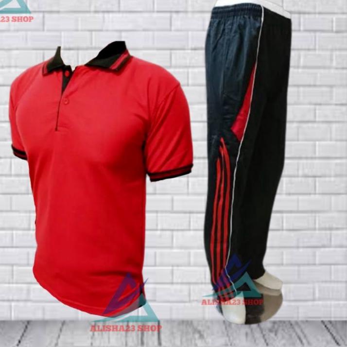 Seller Now1.1 SETELAN BAJU KERAH LENGAN PENDEK STELAN TRAINING PRIA/WANITA KAOS BERKERAH POLO TANGAN
