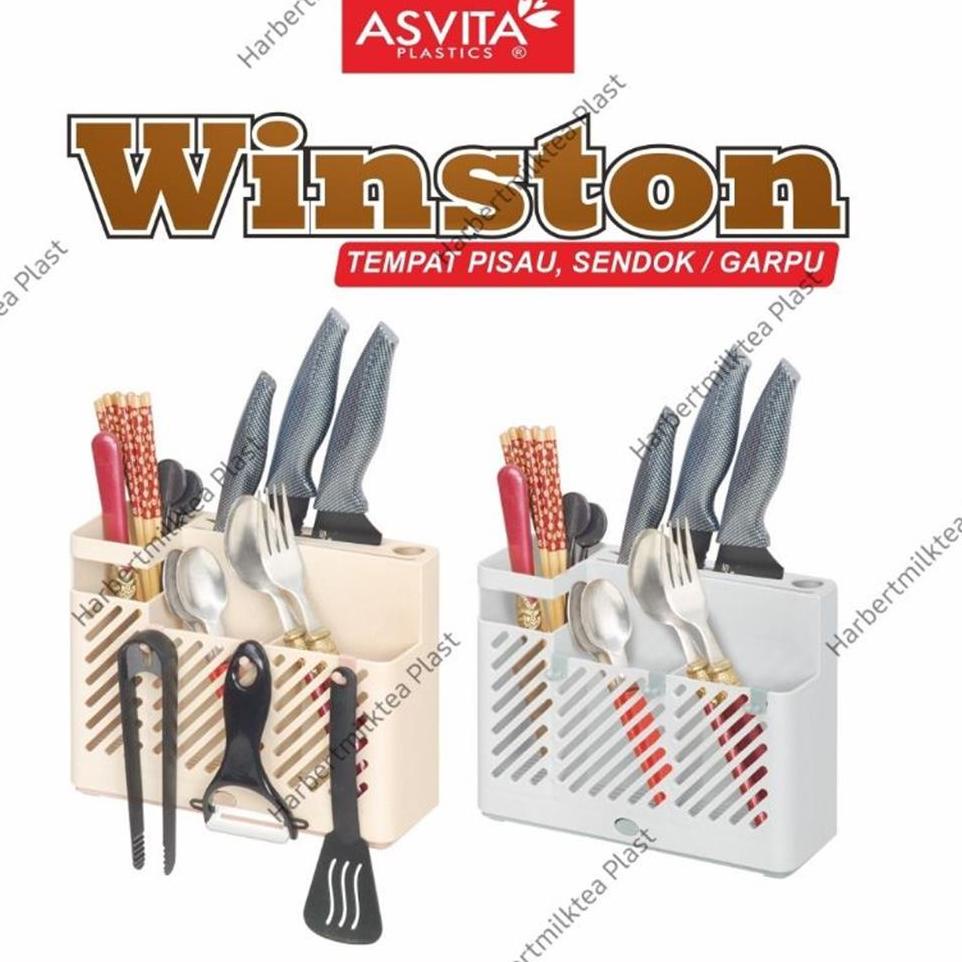 Flash Buy3.3 Tempat pisau dapur/tempat sendok garpu plastik serbaguna Winston/tempat sendok gantung 