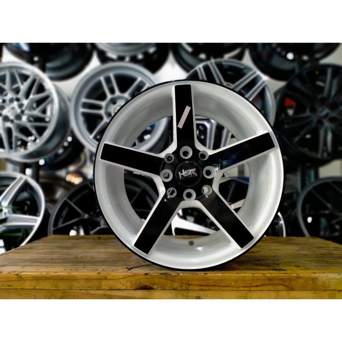 Velg Mobil Ring 15 Palang HSR NE3 R15X7 Pcd 8X100-114,3 Black White