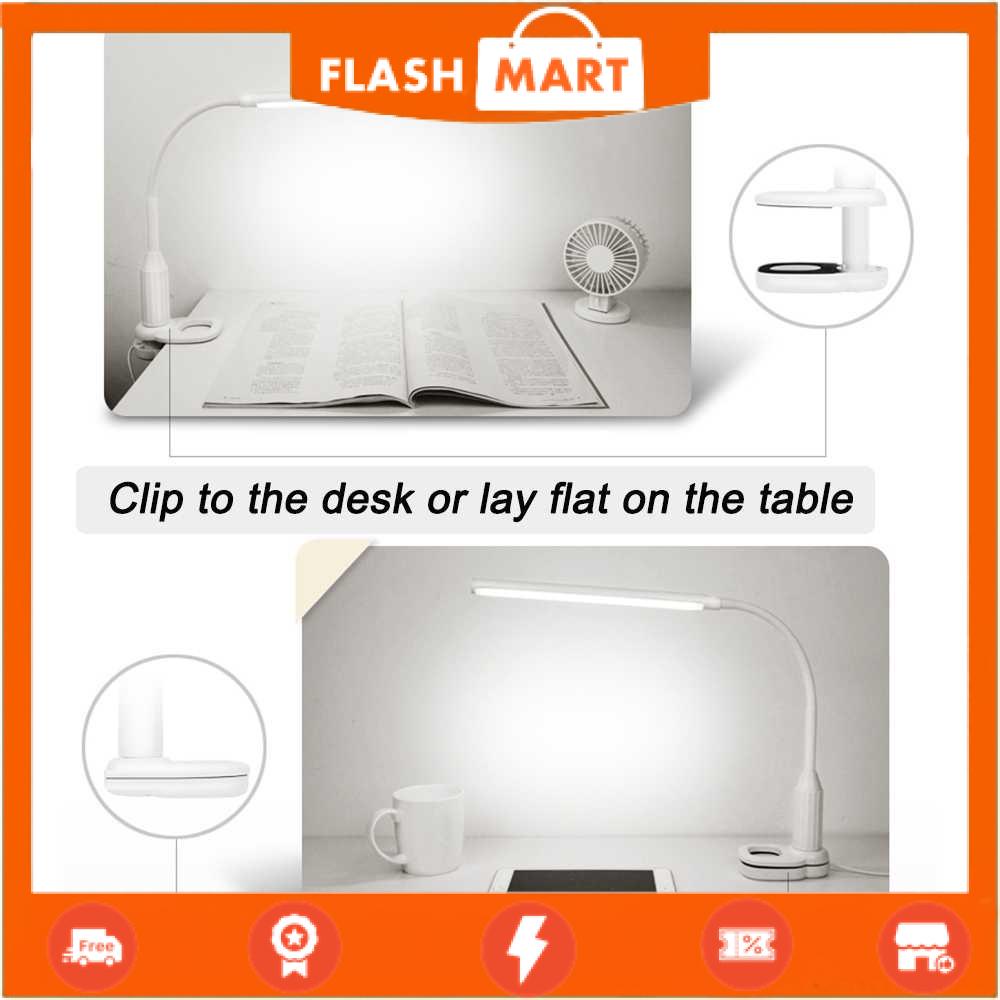 FLASHMART Lampu Meja Belajar LED Desk Lamp Clip 24 LED 5W Cool White - L1515W