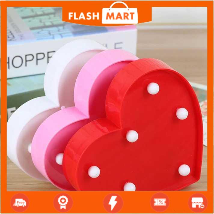 FLASHMART Lampu Meja Hias Marquee LED 3D Romantic Model Heart Warm White - M10