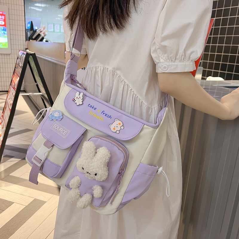 ❒▨Sera  Korea lucu all-match gadis mahasiswa messenger tas perempuan Jepang Harajuku gaya tas bahu kapasitas besar tote bag