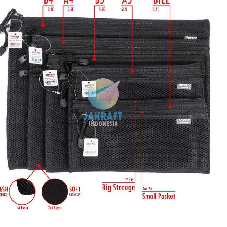 

On Sale (1 Pcs) Zipper Document Bag Busa Bill JOYKO DCB-49 Giro Tempat Pensil Alat Tulis TAZ